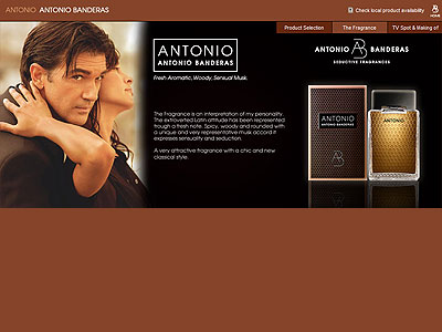 Antonio website, Antonio Banderas