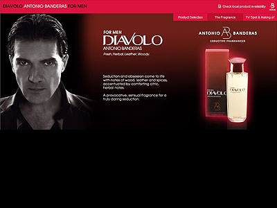 Diavolo website, Antonio Banderas
