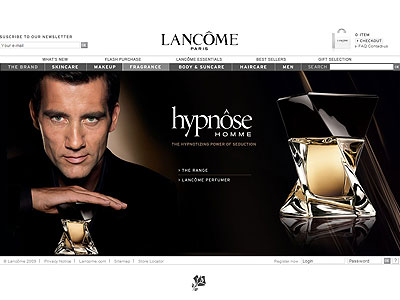 Hypnose Homme website, Clive Owen