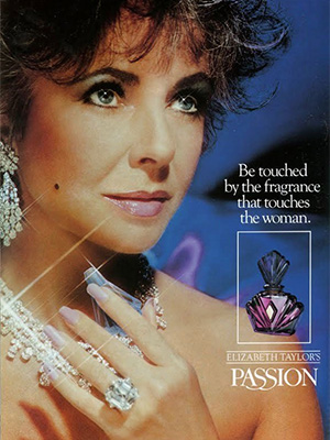 Elizabeth Taylor Passion celebrity fragrance ad