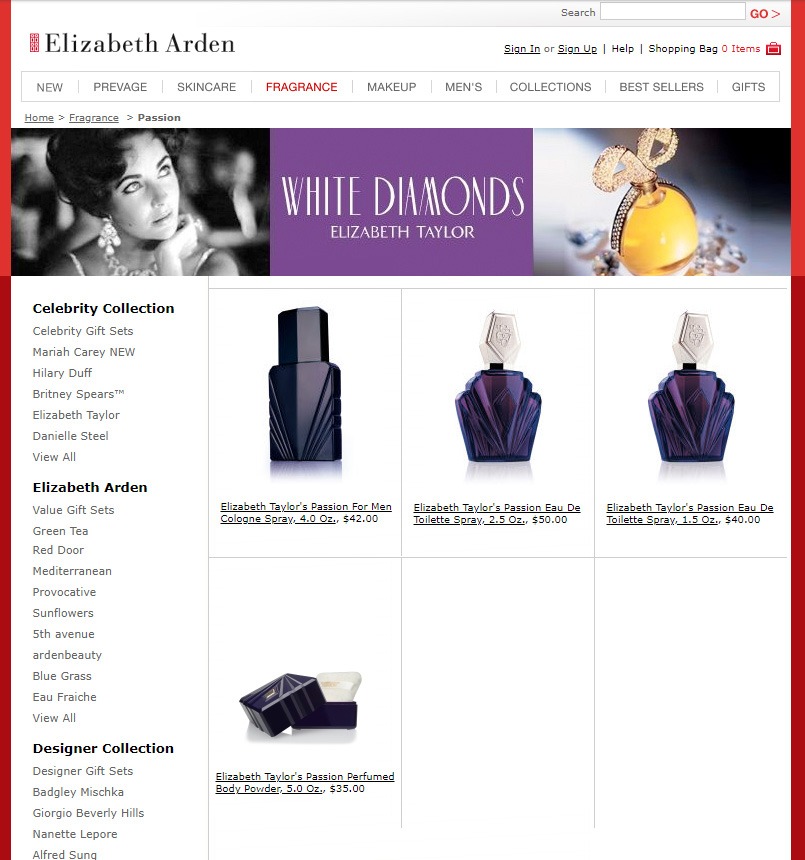 Elizabeth Taylor Passion Website