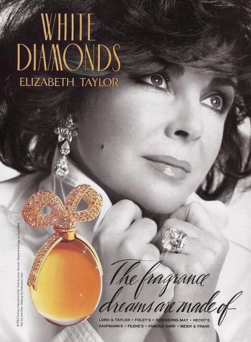 Elizabeth Taylor White Diamonds Ad 1994