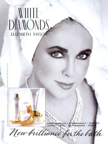 Elizabeth Taylor White Diamonds Bath Ad 1993