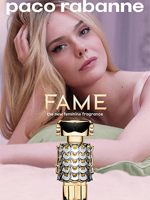 Elle Fanning ad Paco Rabanne Fame celebrity scentsation