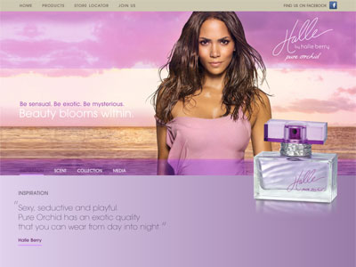 Halle Pure Orchid website, Halle Berry