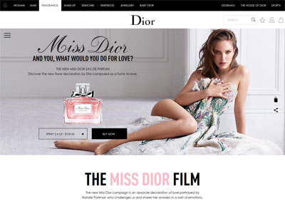 Miss Dior Eau de Parfum website, Natalie Portman