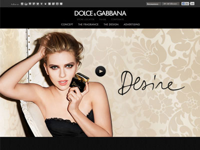 Dolce & Gabbana Desire website, Scarlett Johansson