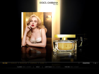 Dolce & Gabbana the one website, Scarlett Johansson
