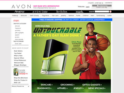 Avon Untouchable website, Chris Paul