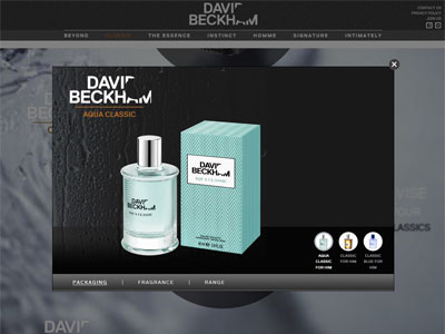 Aqua Classic website, David Beckham