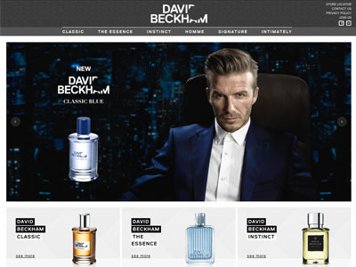 David Beckham Classic Blue website, David Beckham