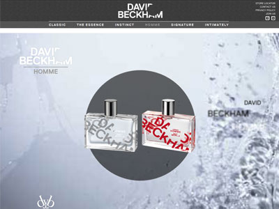 Urban Homme website, David Beckham