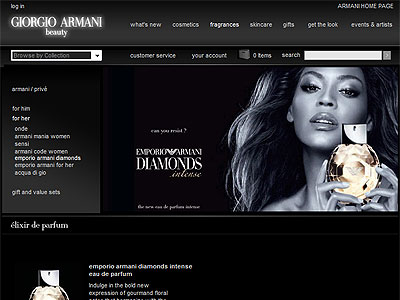 Diamonds website, Beyonce Knowles