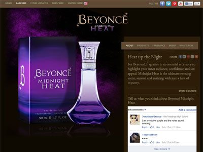 Midnight Heat website, Beyonce