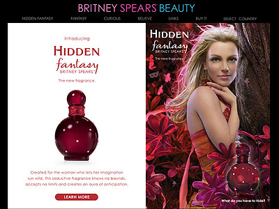 Hidden Fantasy website, Britney Spears