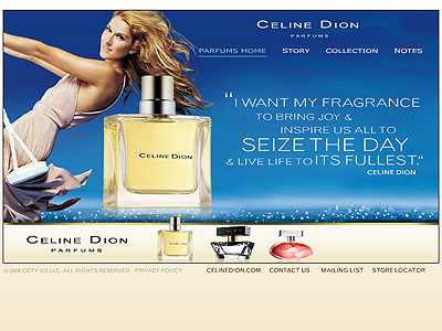 Celine Dion website, Celine Dion