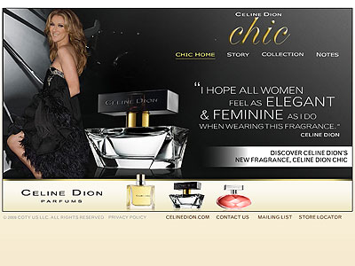 Chic website, Celine Dion
