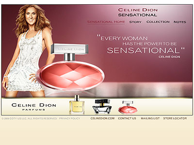 Sensational website, Celine Dion