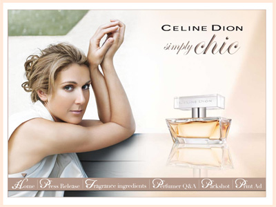 Simply Chic website, Celine Dion