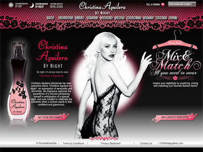Christina Aguilera by Night website, Christina Aguilera