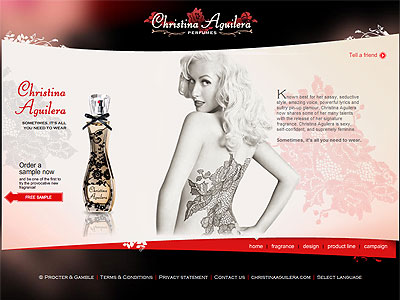 Christina Aguilera website, Christina Aguilera