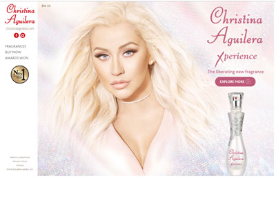 Xperience website, Christina Aguilera