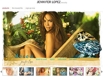 Deseo website, Jennifer Lopez