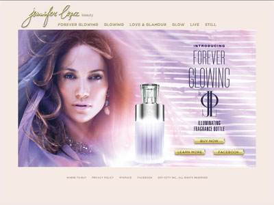 Forever Glowing by JLo website, Jennifer Lopez