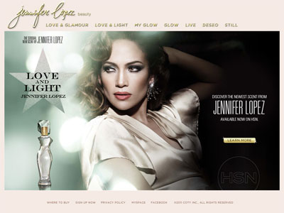 Love and Light website, Jennifer Lopez