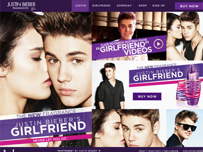 Girlfriend website, Justin Bieber