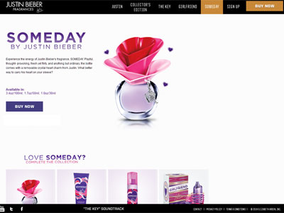 Someday Summer Edition website, Justin Bieber
