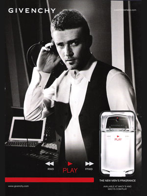 Justin Timberlake Givenchy Play Cologne Celebrity SCENTsation