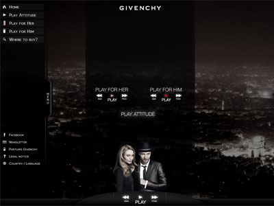 Givenchy Play for Her website, Justin Timberlake
