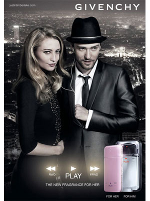 Justin Timberlake, Givenchy Play for Her Perfume