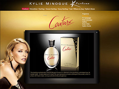 Couture website, Kylie Minogue