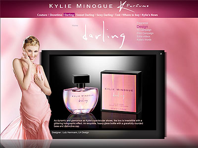 Darling website, Kylie Minogue