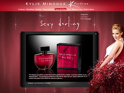 Sexy Darling website, Kylie Minogue