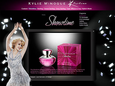 Showtime website, Kylie Minogue