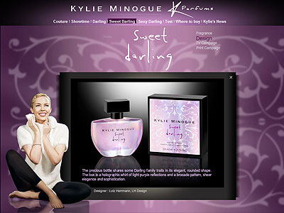 Sweet Darling website, Kylie Minogue
