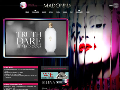 Truth or Dare website, Madonna