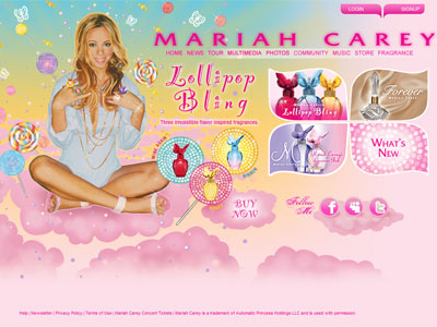 Lollipop Bling - Honey website, Mariah Carey