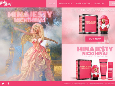 Minajesty website, Nicki Minaj