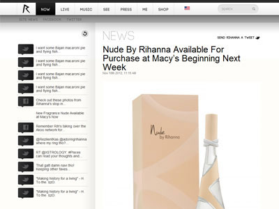 Nude by Rihanna website, Rihanna
