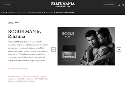 Rogue Man website, Rihanna
