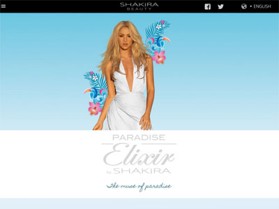 Paradise Elixir website, Shakira