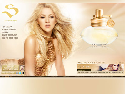 S by Shakira website, Shakira