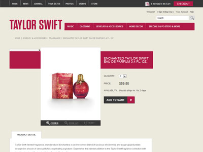 Wonderstruck Enchanted website, Taylor Swift