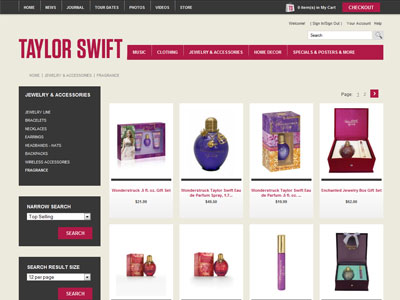 Wonderstruck website, Taylor Swift