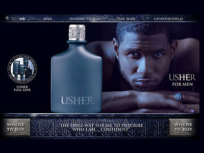 Usher He website, Usher