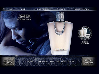 Usher She website, Usher